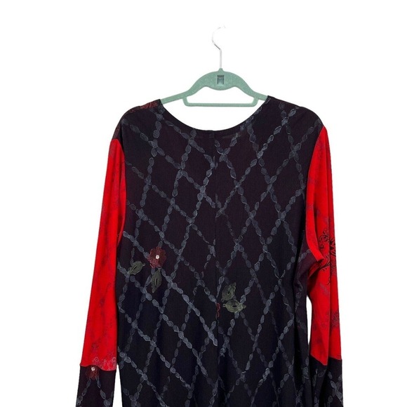 JG's Mad Lab Tunic Top Blouse Stretch Long Sleeve Floral Print Women Size‎ L - Picture 6 of 6